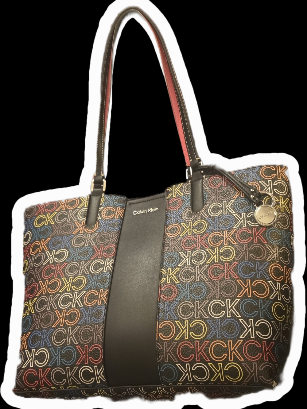 Calvin Klein Multicolor CK Logo Tote with Black Center Panel